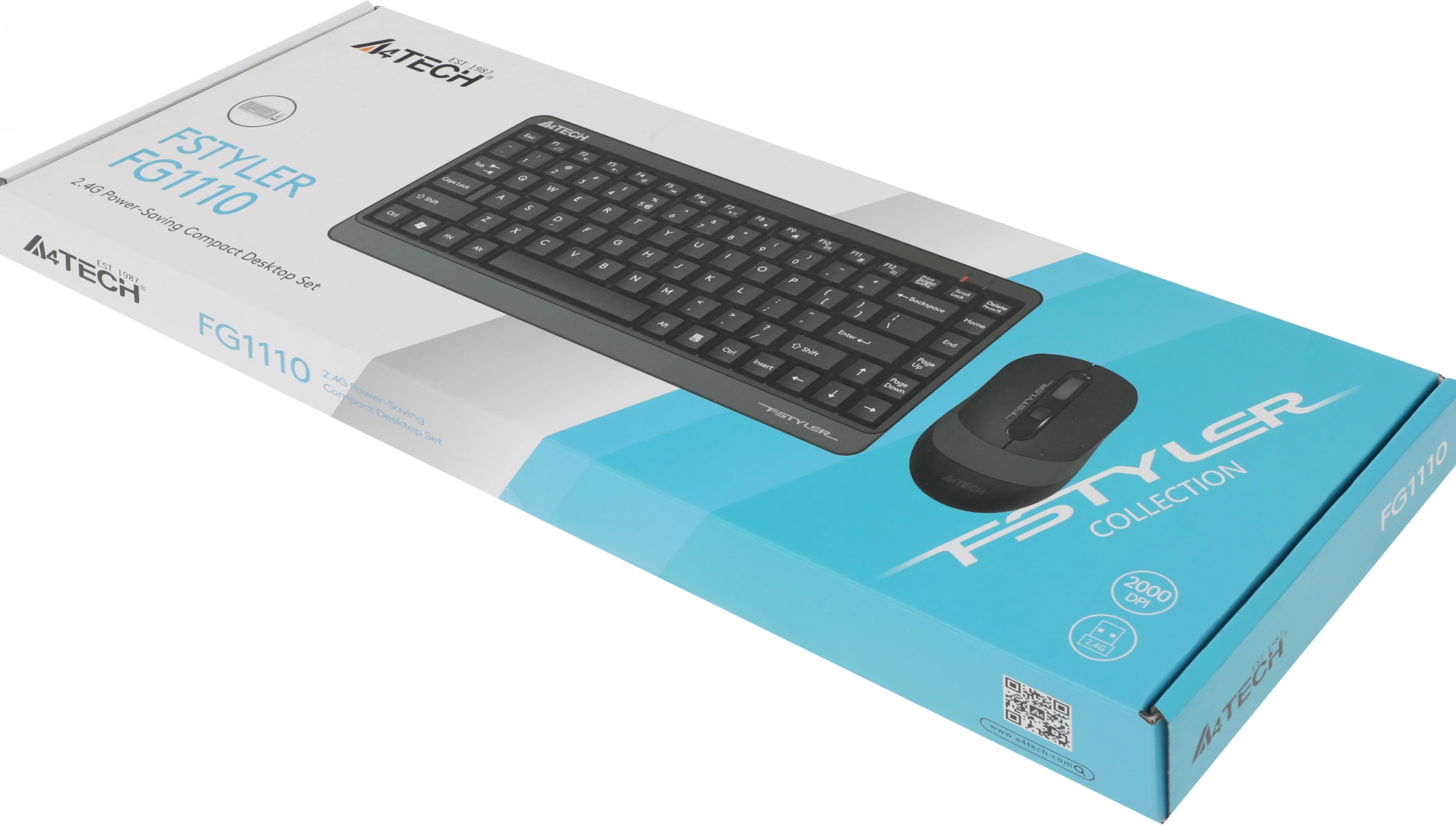 Клавиатура + мышь A4Tech Fstyler FG1110 клав:черный/серый мышь:черный/серый USB беспроводная Multimedia (FG1110 GREY)