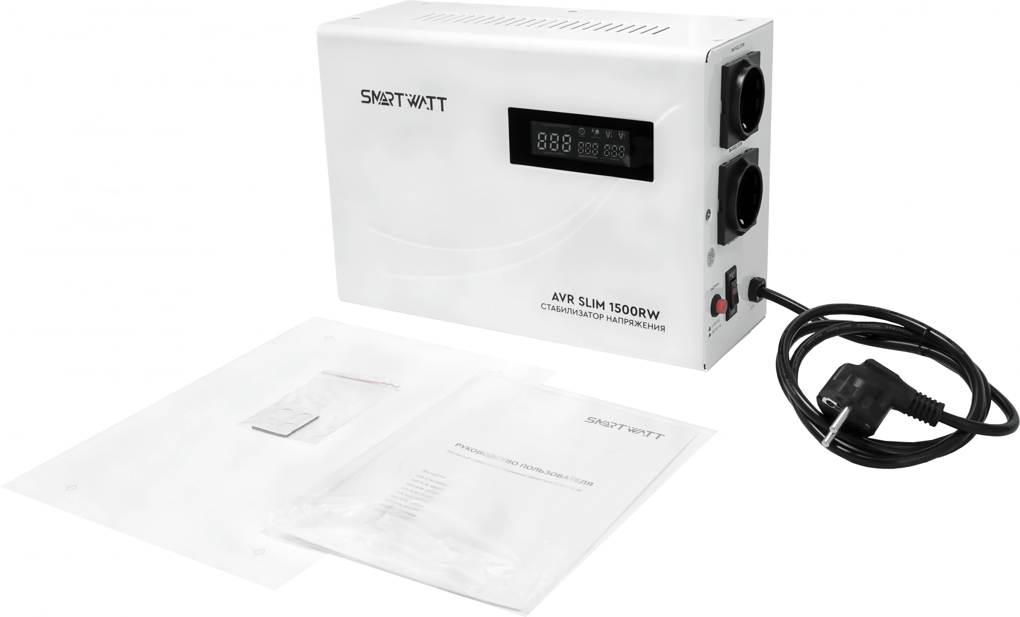 Стабилизатор напряжения Smartwatt AVR Slim 1500RW 1500ВА белый