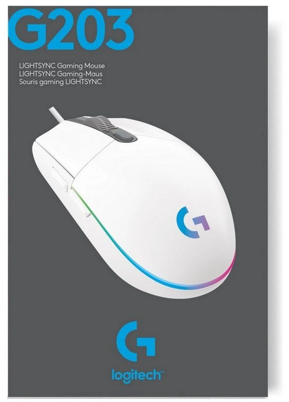 Мышь Logitech G102 LightSync белый оптическая 8000dpi USB 6but (910-005809)