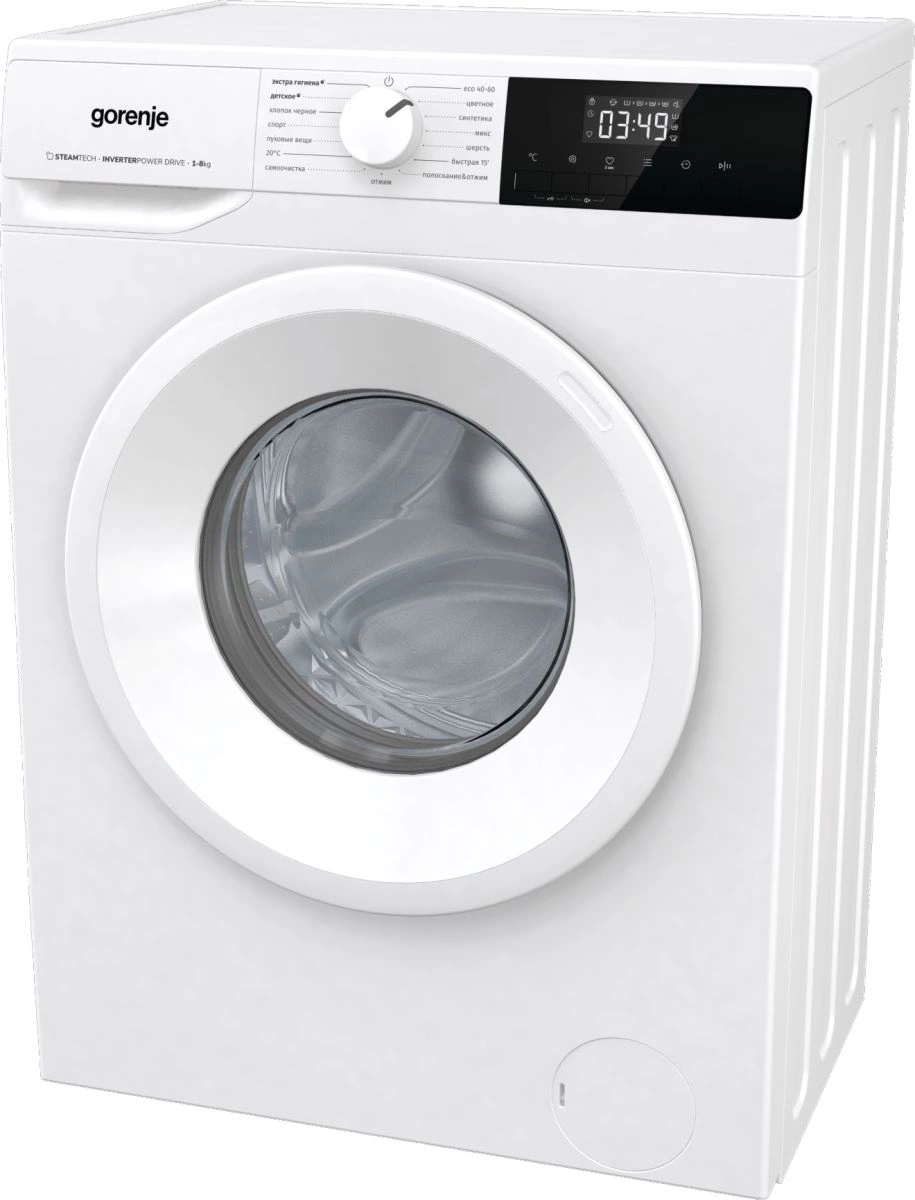 Стиральная машина Gorenje WNHPI84AS/R класс: A загр.фронтальная макс.:8кг белый инвертор