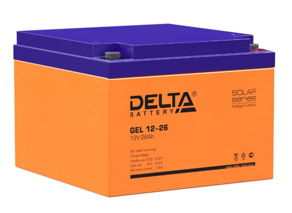 Аккумуляторная батарея Delta GEL 12-26 (12V / 26Ah)
