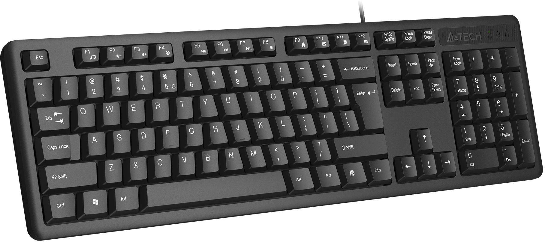 Клавиатура A4Tech KKS-3 черный USB кабель 1.5м