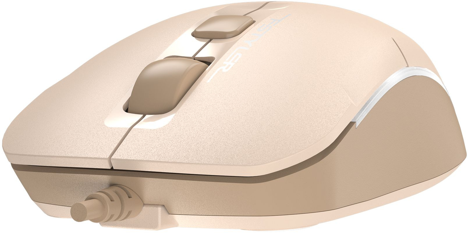Мышь A4Tech Fstyler FM26 бежевый/коричневый оптическая 1600dpi USB для ноутбука 4but (FM26 USB (CAFE LATTE))
