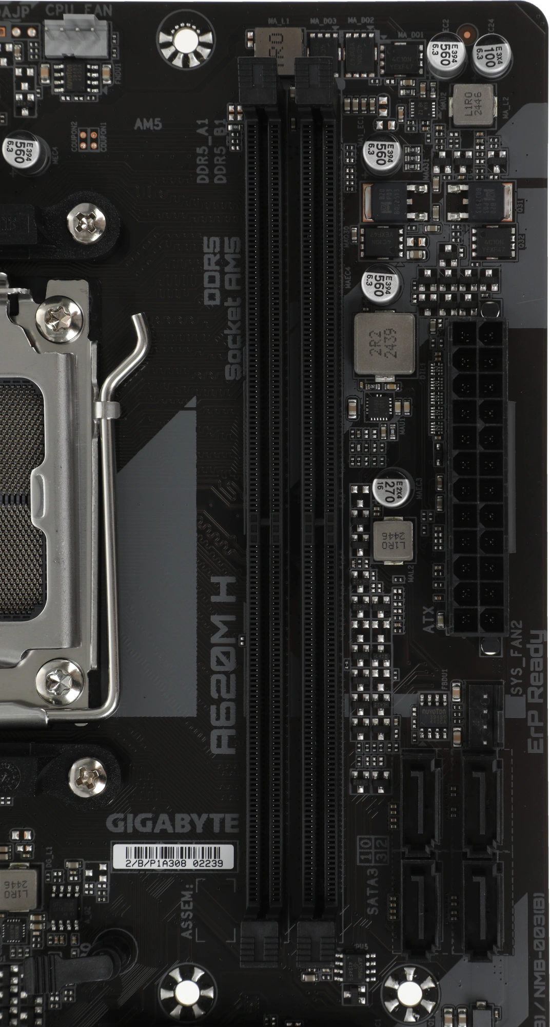 Материнская плата Gigabyte A620M H Socket AM5 AMD A620 2xDDR5 mATX AC`97 8ch(7.1) GbLAN RAID+HDMI+DP