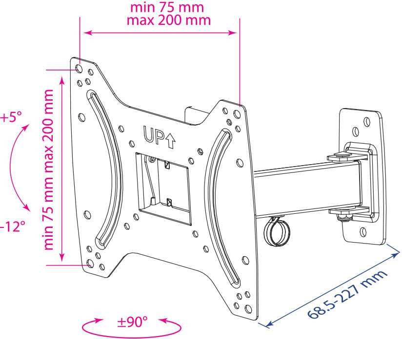 Кронштейн для телевизора Kromax OPTIMA-203 черный 15"-42" макс.25кг настенный поворот и наклон