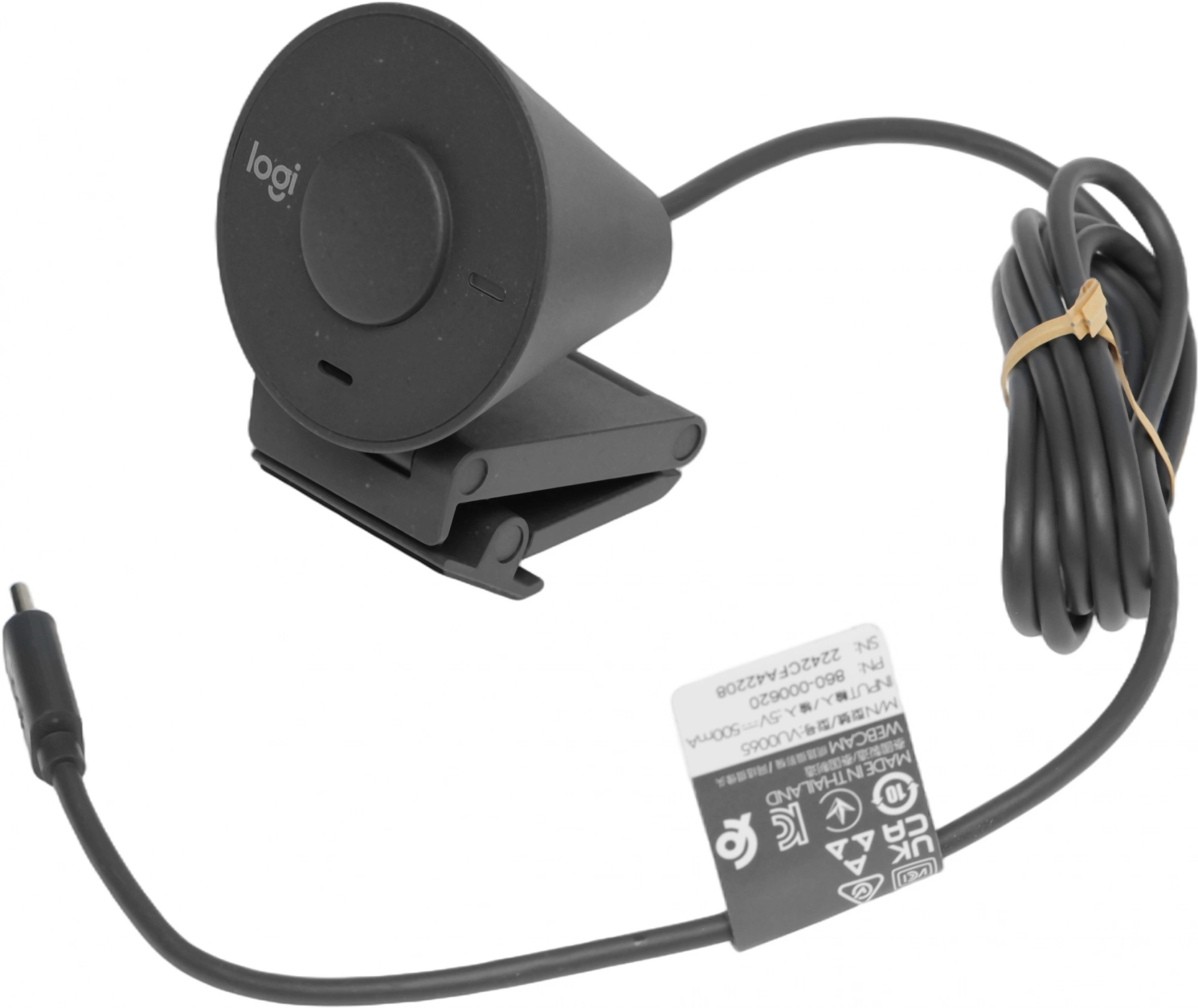 Камера Web Logitech HD Webcam Brio 300 черный 2Mpix (1920x1080) USB Type-C с микрофоном (960-001436)