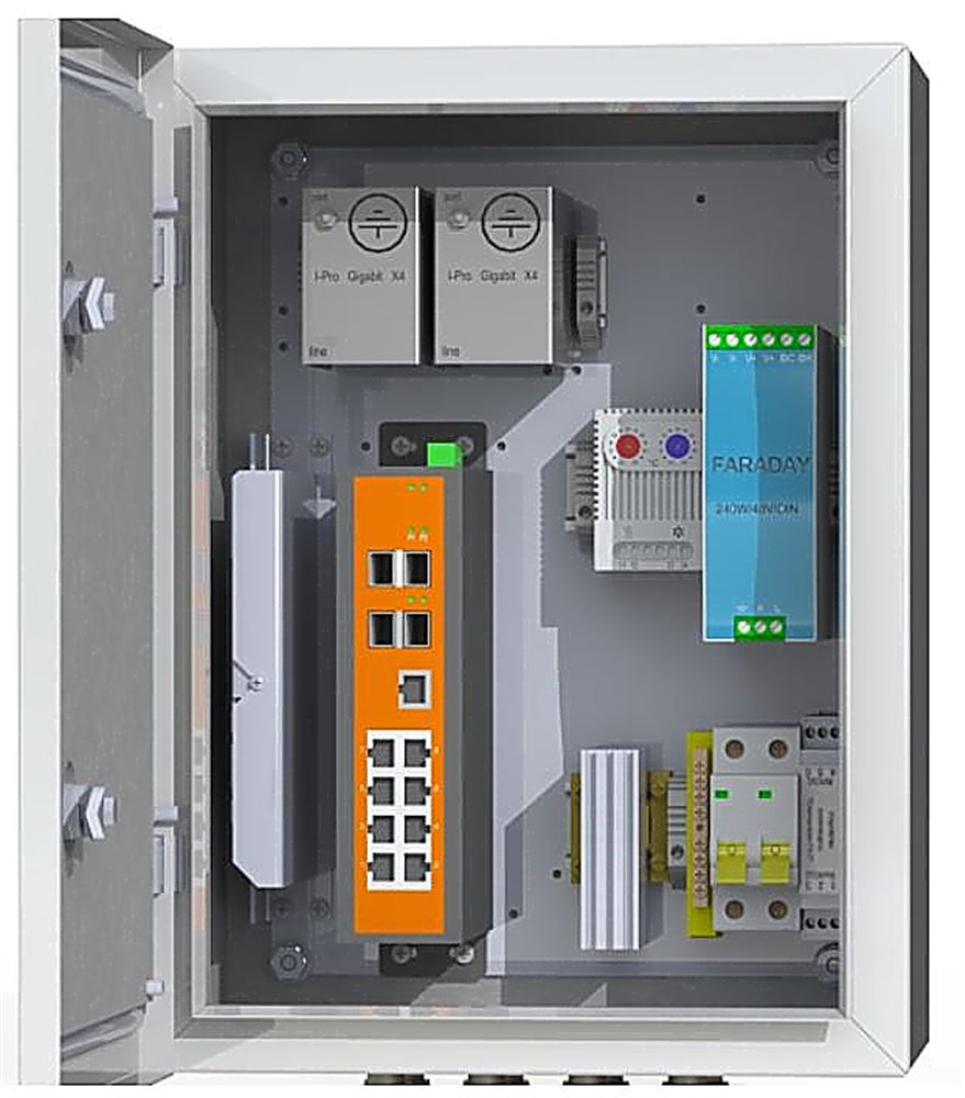 Mastermann 6 УТП 8КУ ГЗ - Коммутационный термошкаф IP 66 с защитным реле от "холодного пуска". Габариты (внешние): 300х400х210 мм (ШхВхГ)