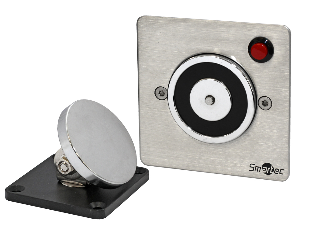 ST-DH603U - Электромагнитный фиксактор дверей Smartec,  12 VDC / 180мА или 24VDC / 70мА, усилие 50 кг, размеры: 88х88х27 мм