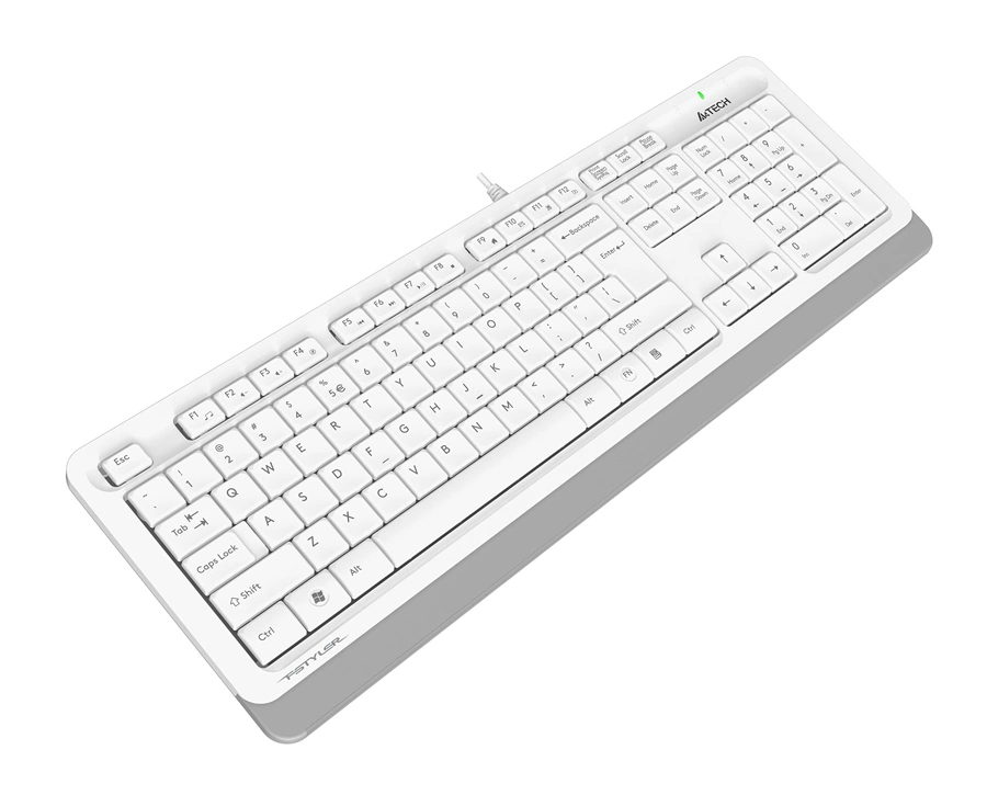 Клавиатура A4Tech FK10 белый/серый USB (FK10 WHITE) кабель 1.5м