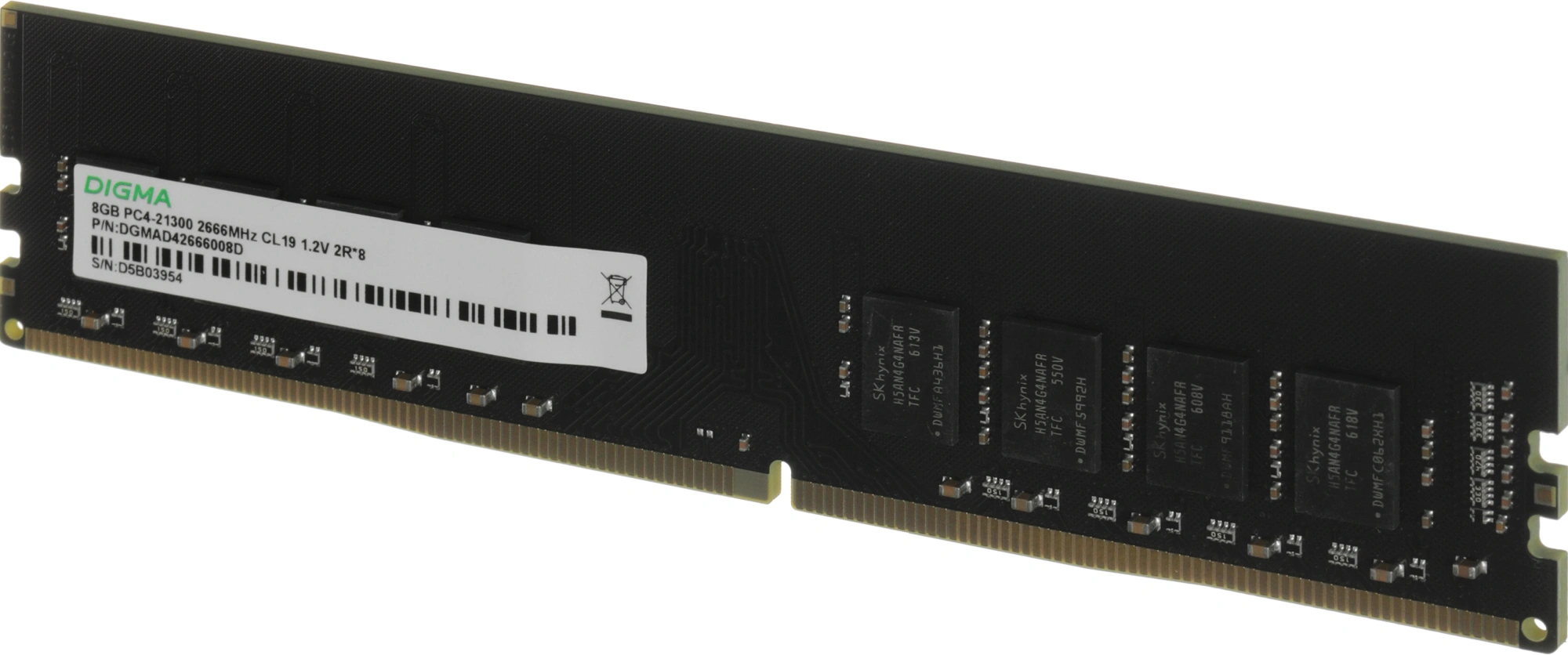 Память DDR4 8Gb 2666MHz Digma DGMAD42666008D RTL PC4-21300 CL19 DIMM 288-pin 1.2В dual rank Ret