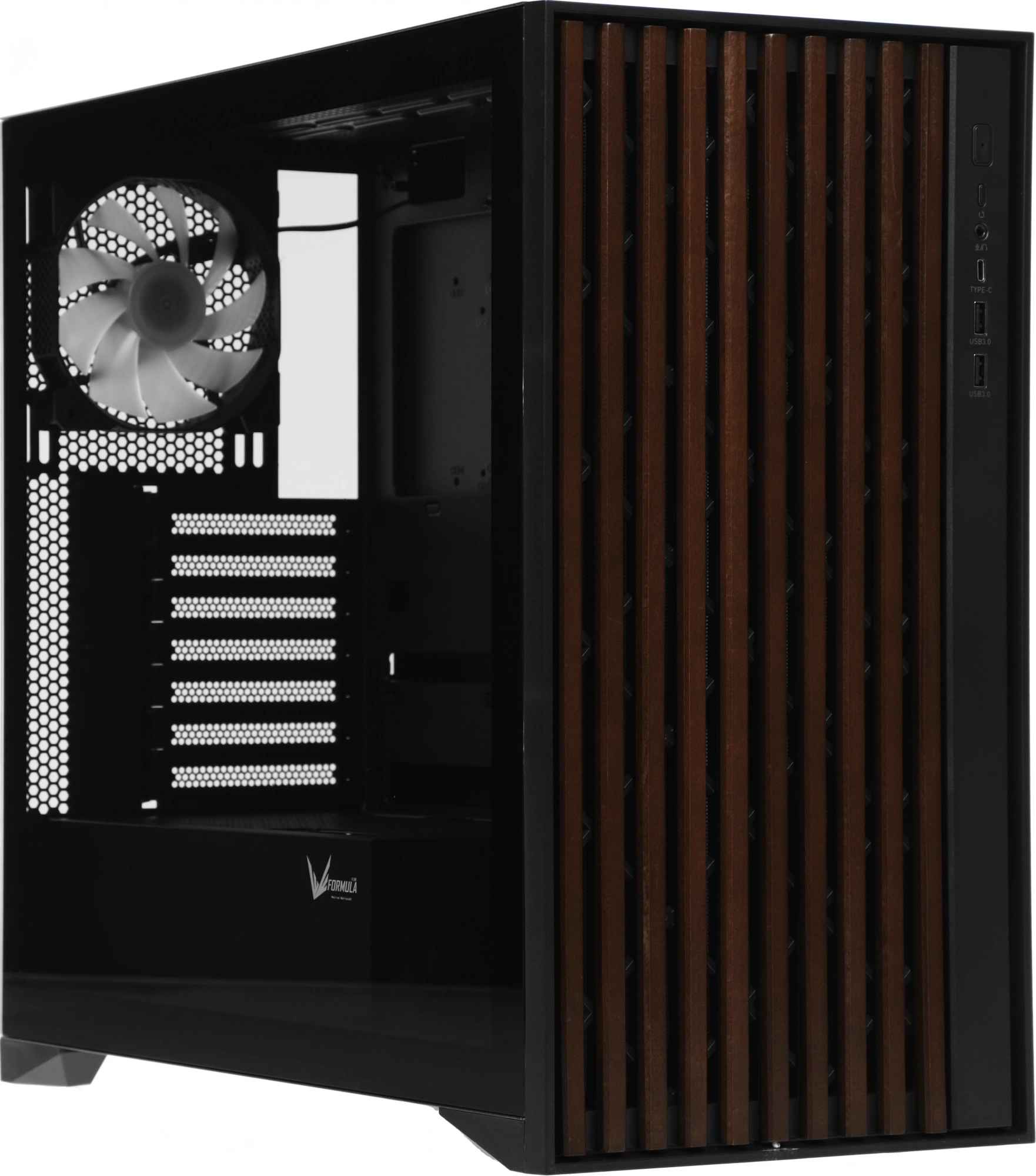 Корпус Formula TimberLine T0 черный без БП ATX 6x120mm 6x140mm 2xUSB3.0 audio bott PSU