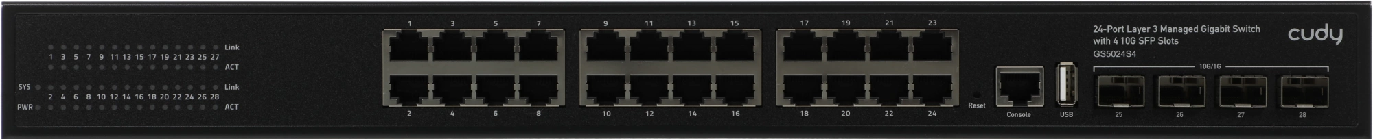 Коммутатор Cudy GS5024S4 (L3) 24x1Гбит/с 4SFP+ управляемый