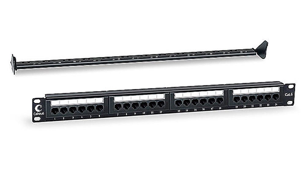 Cabeus PL-24-CAT.6-DUAL - IDC Патч-панель 19" (1U), 24 порта RJ-45, категория 6, Dual IDC, с задним кабельным организатором