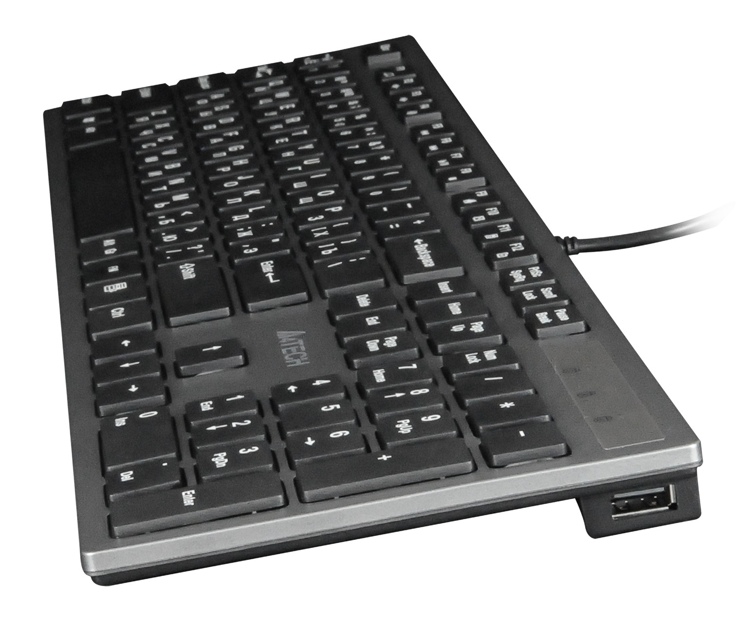 Клавиатура A4Tech KV-300H серый/черный USB slim кабель 1.5м