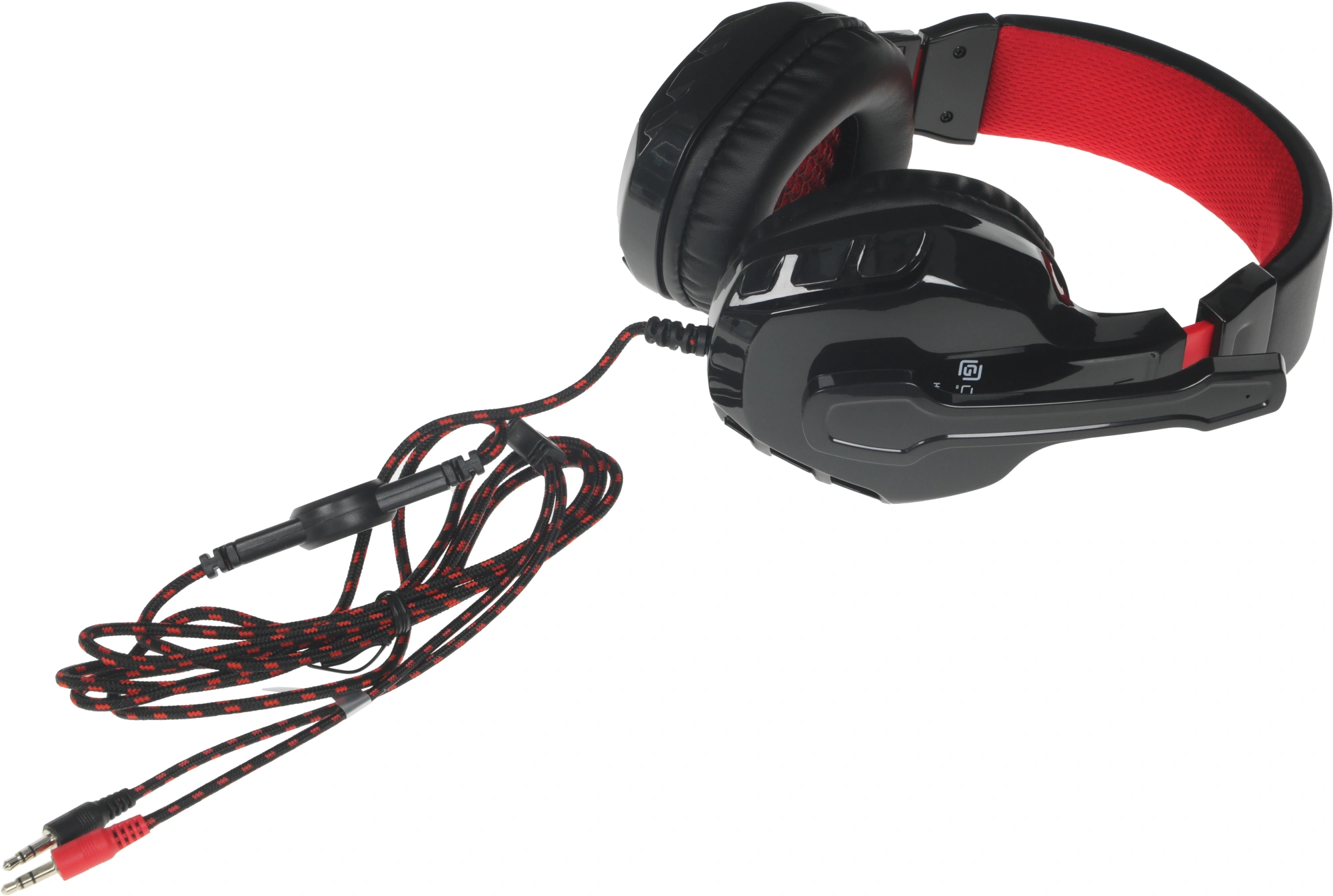 Наушники с микрофоном Оклик HS-L320G Phoenix черный/красный 1.9м мониторные оголовье (359482)