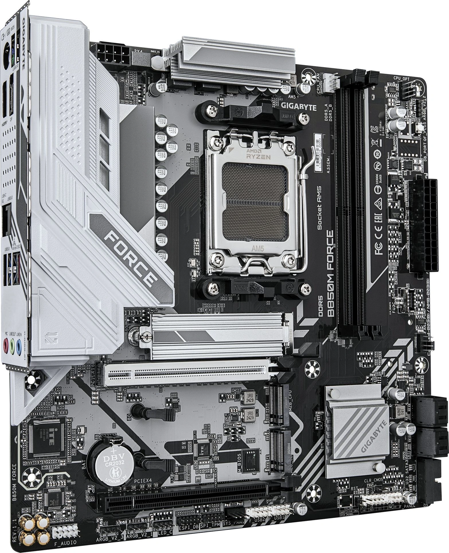 Материнская плата Gigabyte B850M FORCE Socket AM5 AMD B850 2xDDR5 mATX AC`97 8ch(7.1) 2.5Gg RAID+HDMI+DP