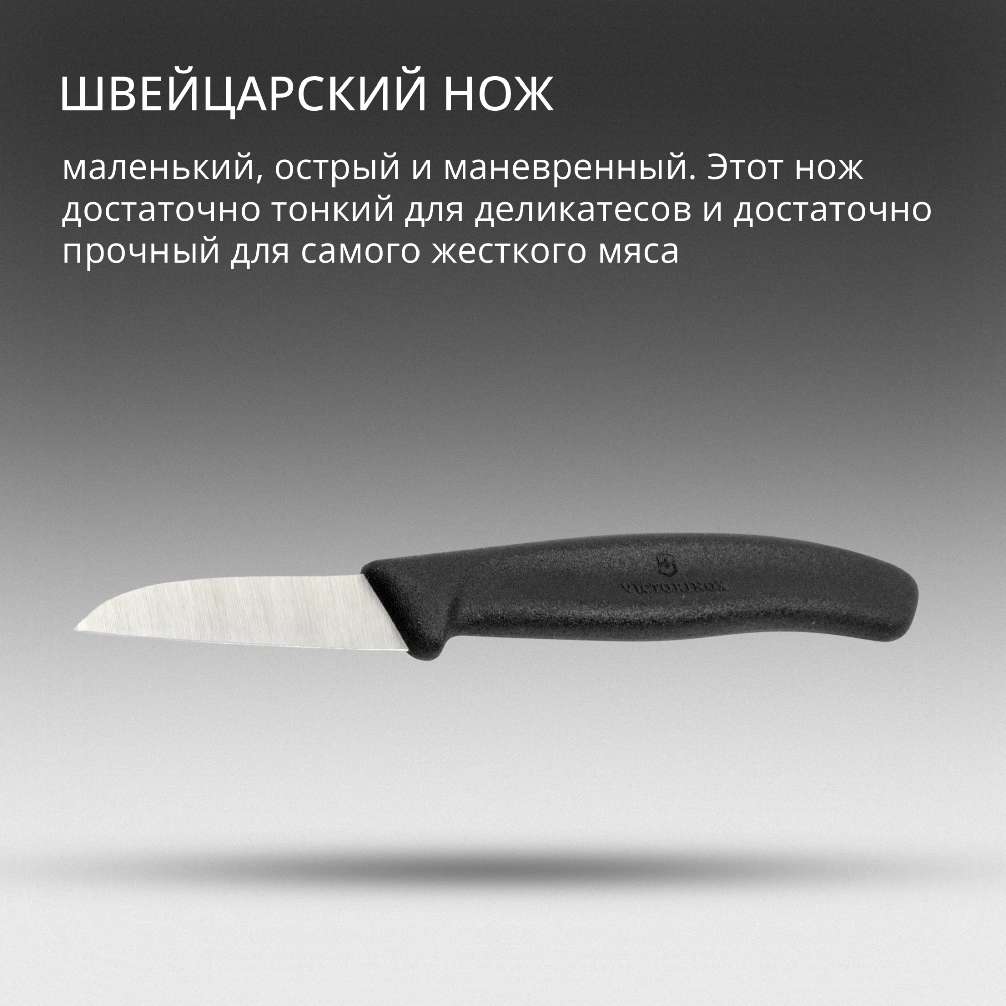 Нож кухонный Victorinox Swiss Classic (6.7303) стальной лезв.60мм прямая заточка черный
