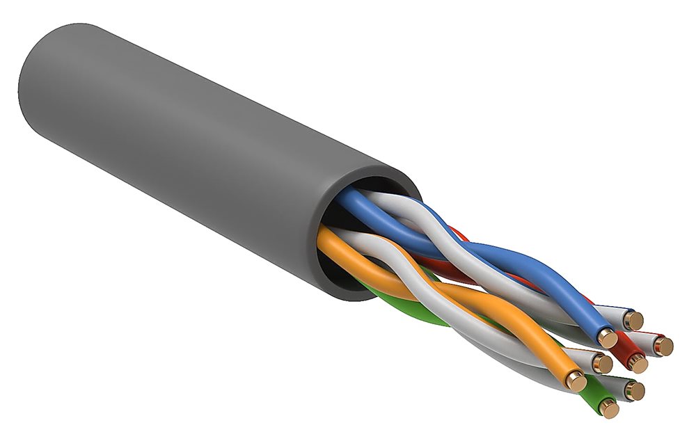 LC1-C5E04-121 - ITK Витая пара U/UTP кат.5E 4x2х24AWG solid LSZH нг(А)-HF серый (305м)