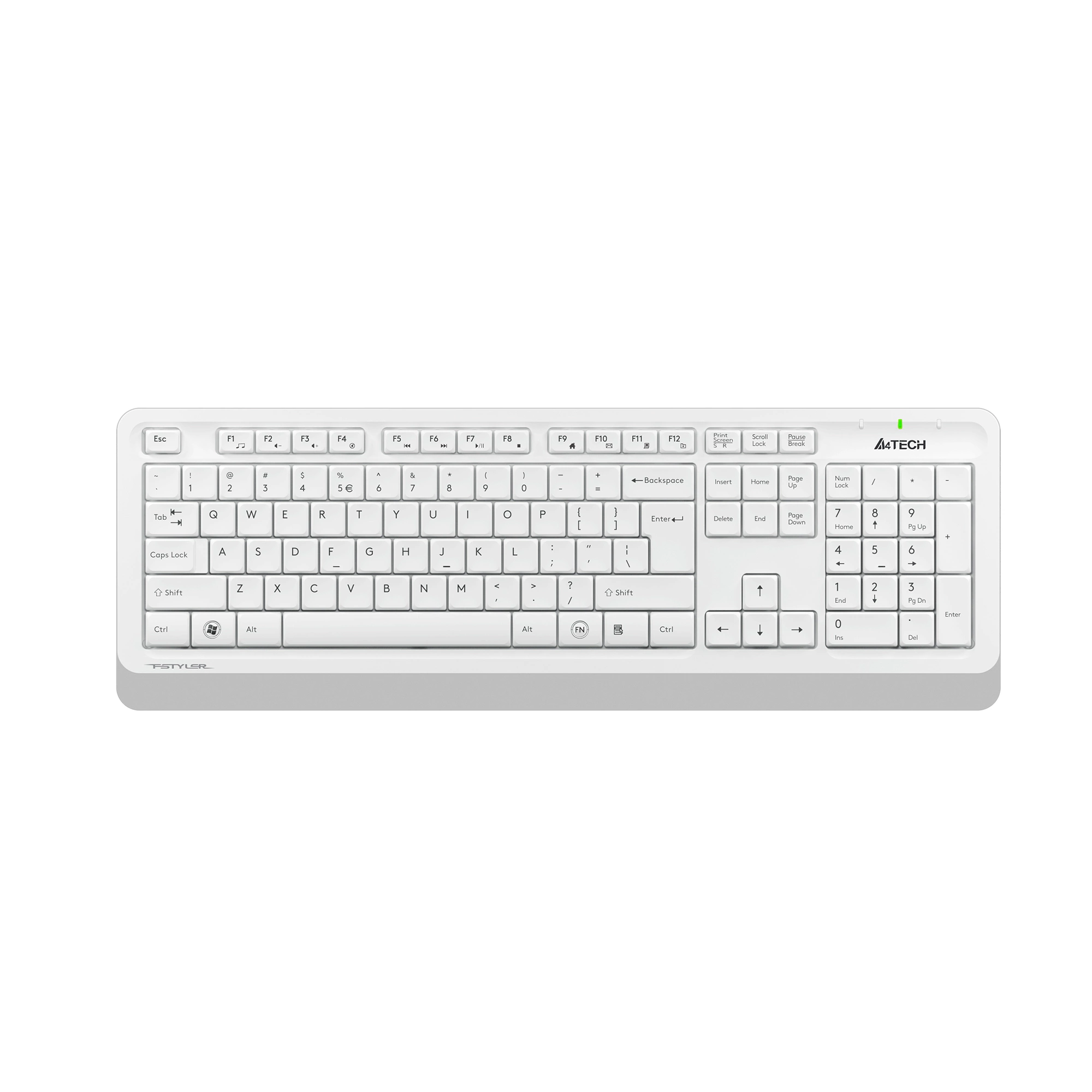 Клавиатура + мышь A4Tech Fstyler FG1010 клав:белый/серый мышь:белый/серый USB беспроводная Multimedia (FG1010 WHITE)