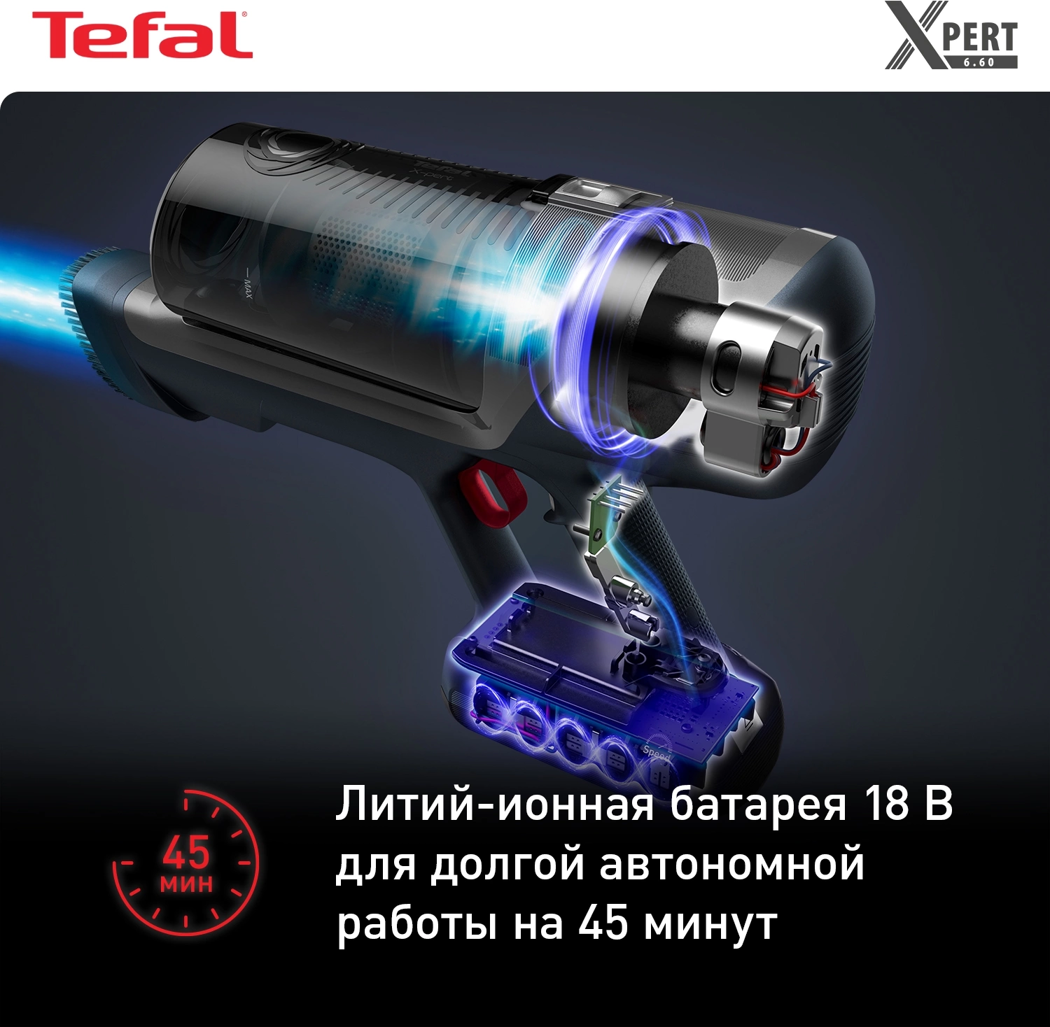 Пылесос Tefal TY6838WO серый/фиолетовый
