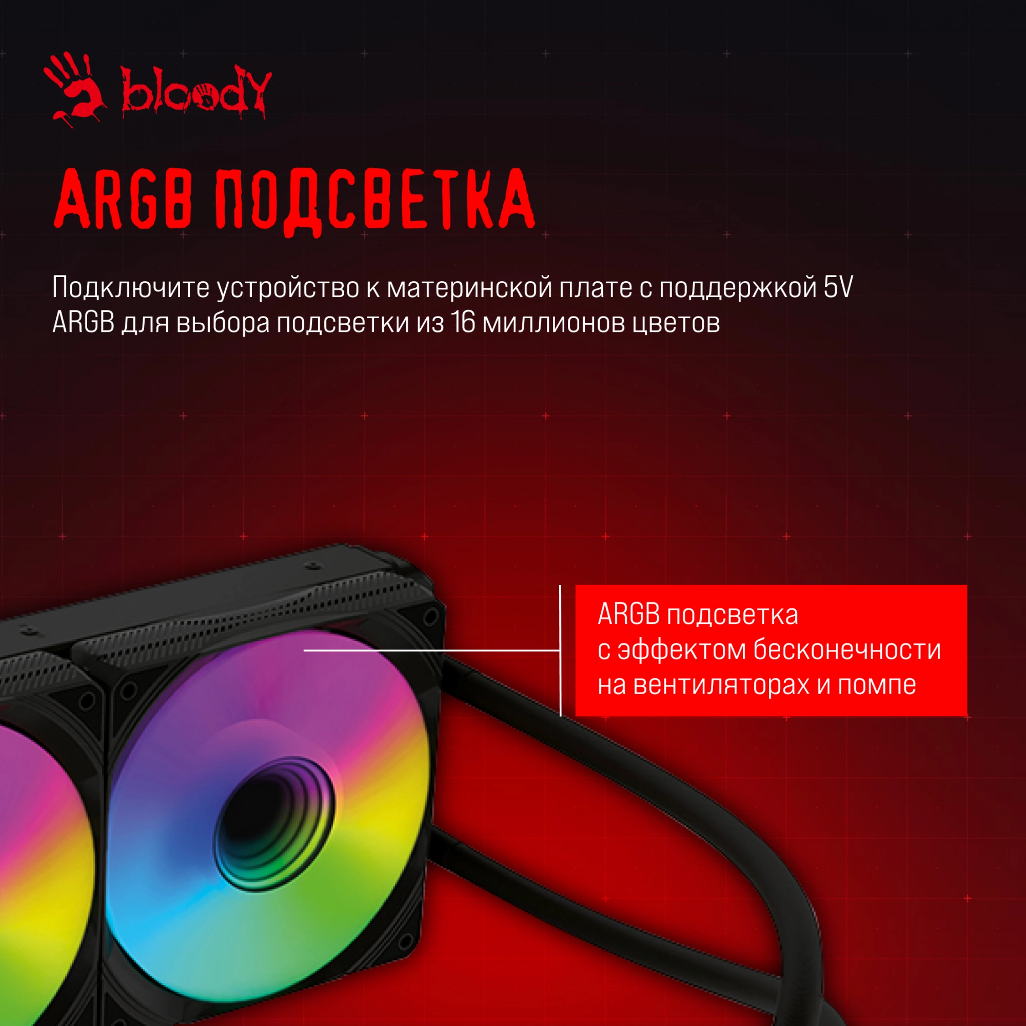 Система водяного охлаждения Bloody BD-LC360ARGB1 ARGB Soc-AM5/AM4/1200/1700/1851 черный 4-pin 22-35dB Al+Cu LCD 300W 1500gr Ret (BD-LC360ARGB1-BK)