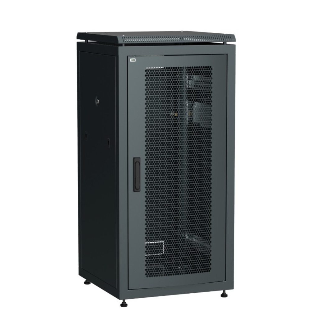 LN05-24U68-P - Шкаф сетевой 19" LINEA N 24U 600х800 мм перфорированная передняя дверь черный, ITK