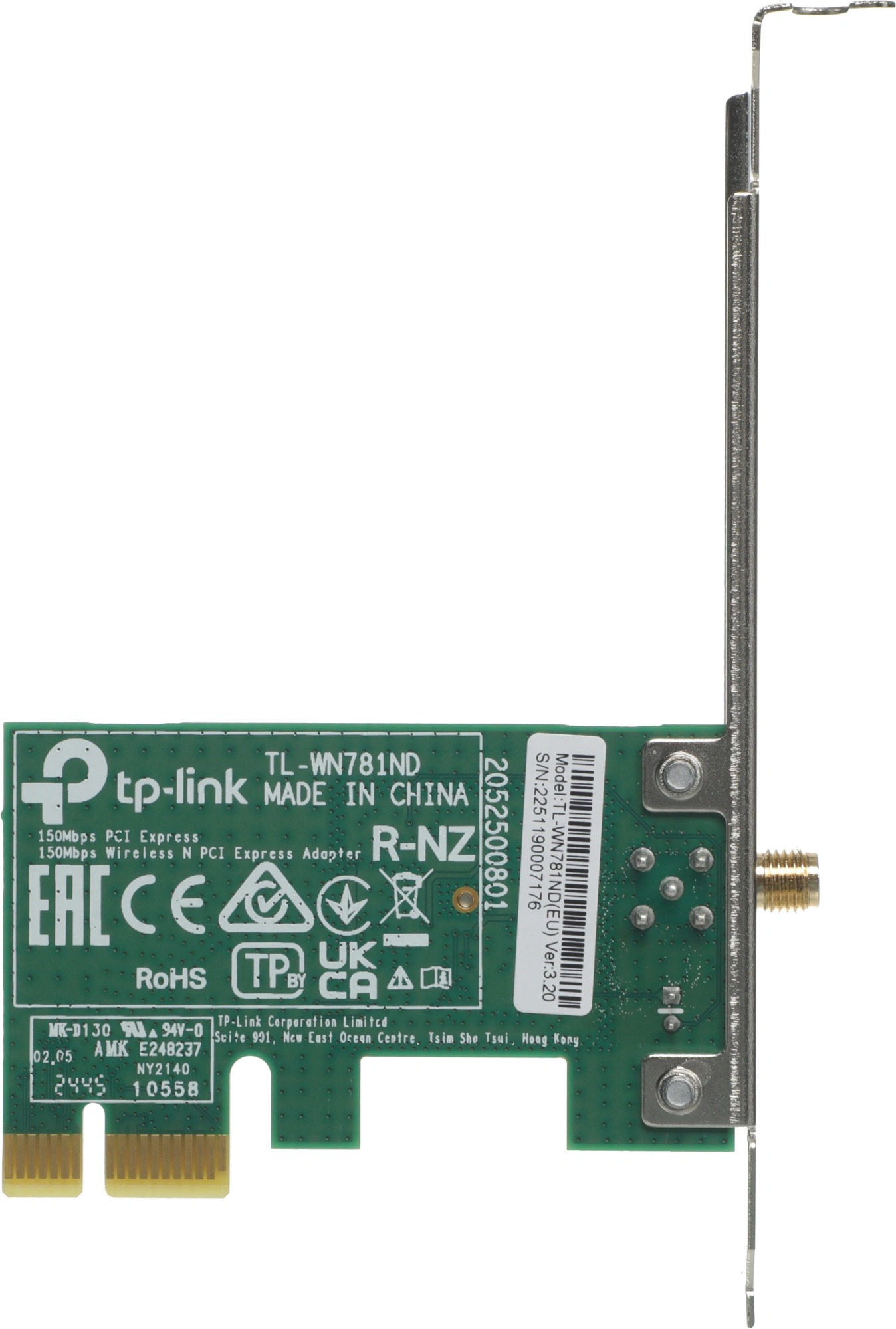 Сетевой адаптер Wi-Fi TP-Link TL-WN781ND N150 PCI Express (ант.внеш.съем) 1ант.