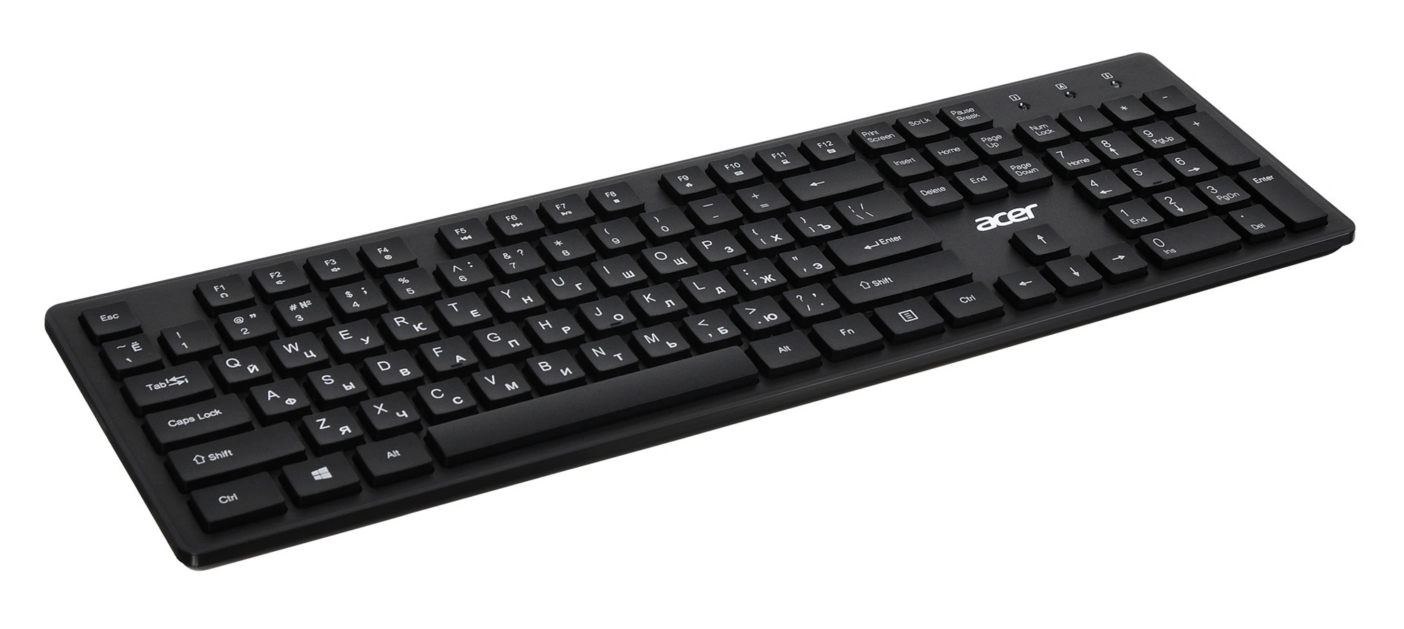 Клавиатура Acer OKW020 черный USB slim Multimedia (ZL.KBDEE.001) кабель 1.5м