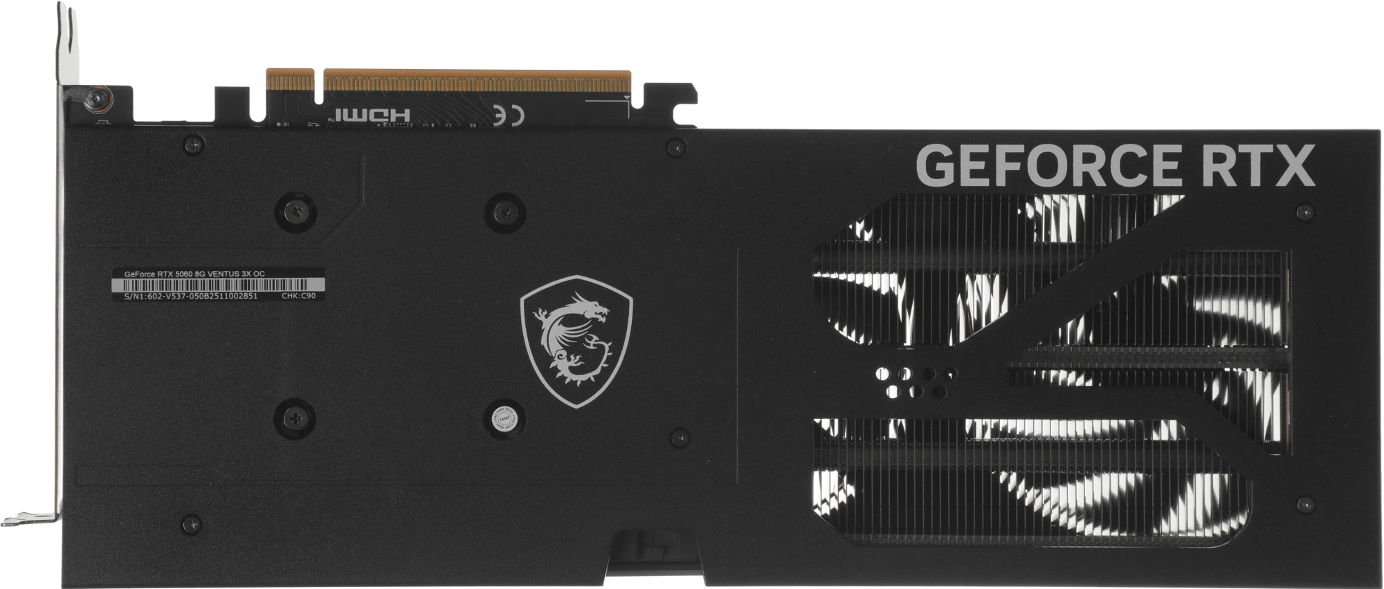 Видеокарта MSI PCI-E 5.0 RTX 5060 8G VENTUS 3X OC NVIDIA GeForce RTX 5060 8Gb 128bit GDDR7 2535/28000 HDMIx1 DPx3 HDCP Ret
