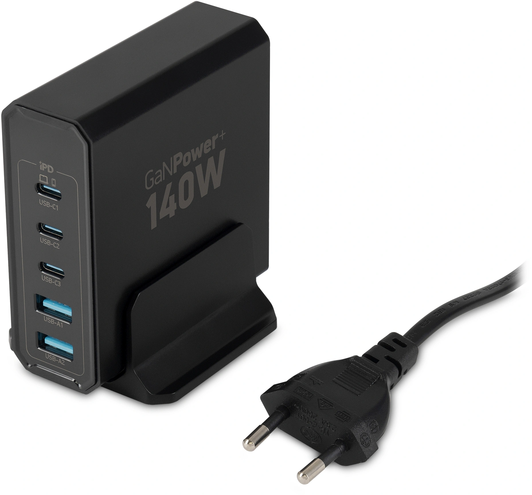Настольное зар./устр. Digma Pro DPW10A 140W 5A (PD+QC) 3хUSB-C/2xUSB-A универсальное черный (DPW1A4G024BK)