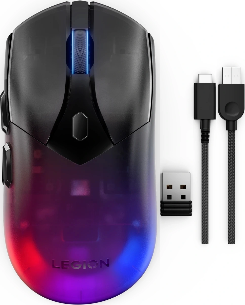 Мышь Lenovo Legion M410 Wireless RGB Gaming черный оптическая 16000dpi беспров. BT/Radio USB 5but (GY51P83012)