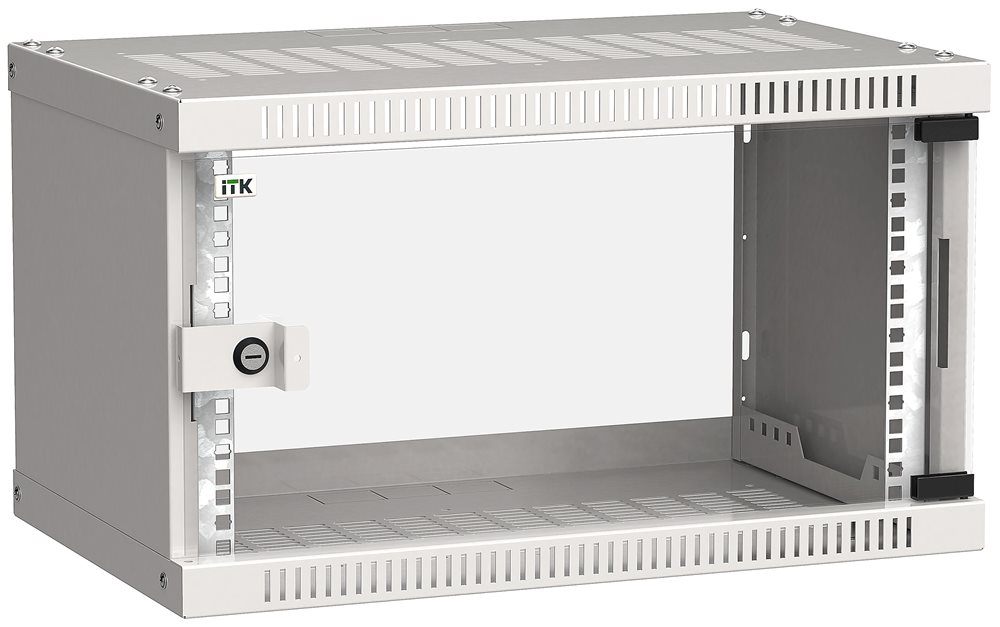 LWE3-06U53-GF - ITK Шкаф LINEA WE 6U 550x350мм дверь стекло серый
