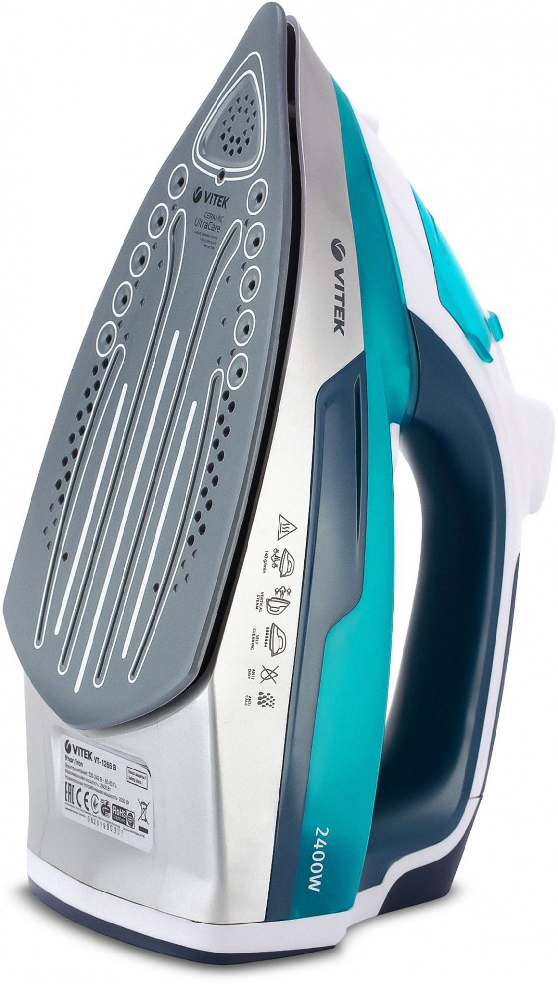 Утюг Vitek 1266-VT-02 2400Вт бирюзовый/белый