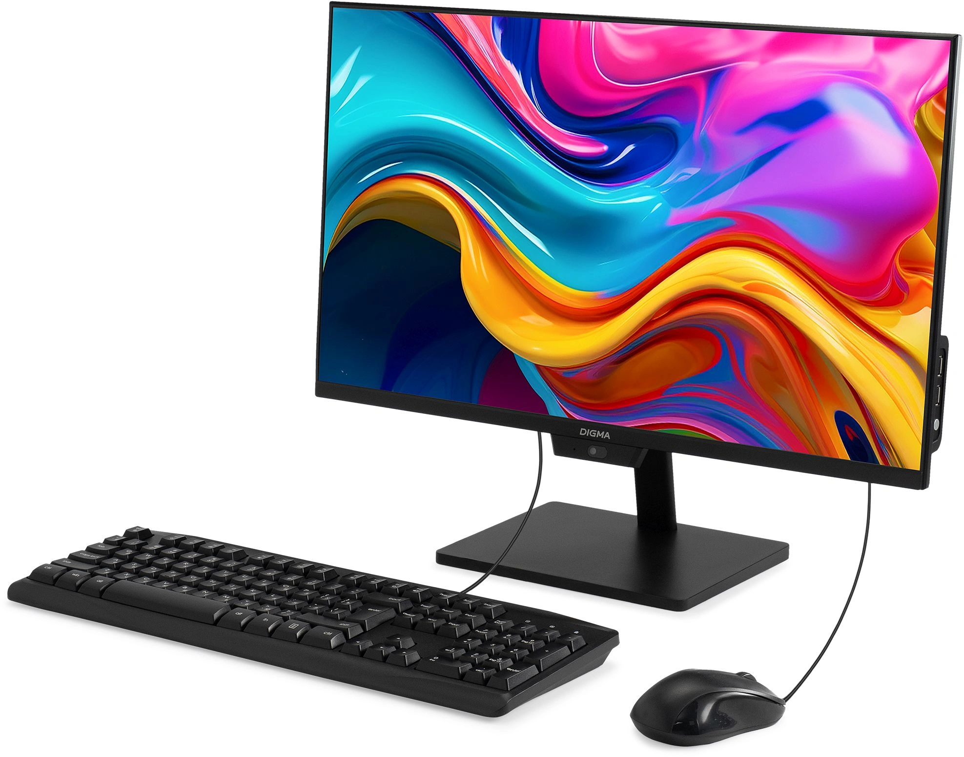 Моноблок Digma Action 23.8" Full HD N95 (1.7) 8Gb SSD256Gb UHDG CR Windows 11 Pro GbitEth WiFi BT 60W клавиатура мышь Cam черный 1920x1080