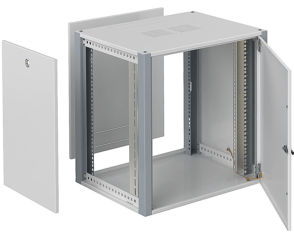 SYSMATRIX WP 6412.720 Шкаф телекоммуникационный настенный 19" 12U 600x450x585mm (ШхГхВ) дверь металл, цвет серый (RAL 7035/RAL7000)
