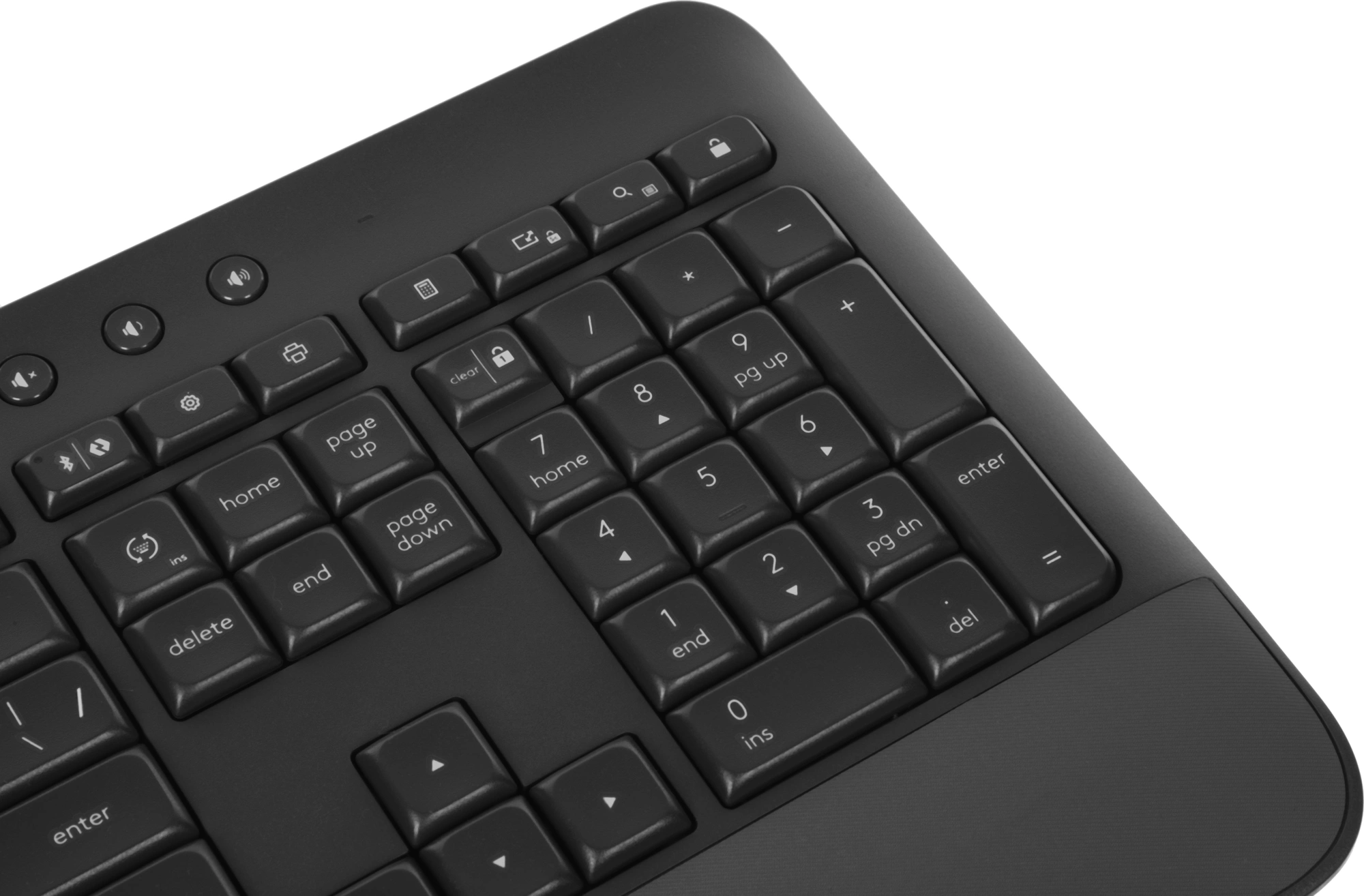 Клавиатура Logitech K650 черный USB беспроводная BT/Radio Multimedia (подставка для запястий) (920-010954)
