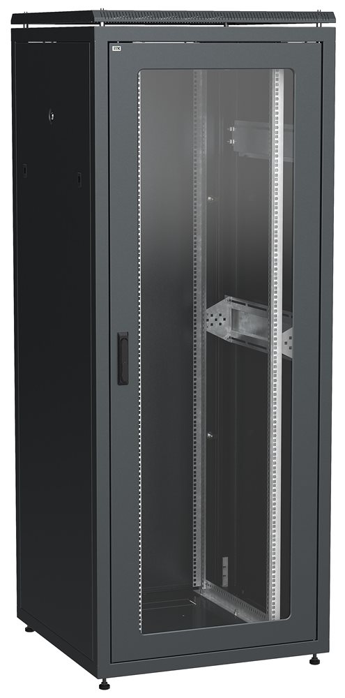 LN05-42U88-GM - ITK Шкаф сетевой 19" LINEA N 42U 800х800мм стекл. пер. дв. задн. металл. чер.