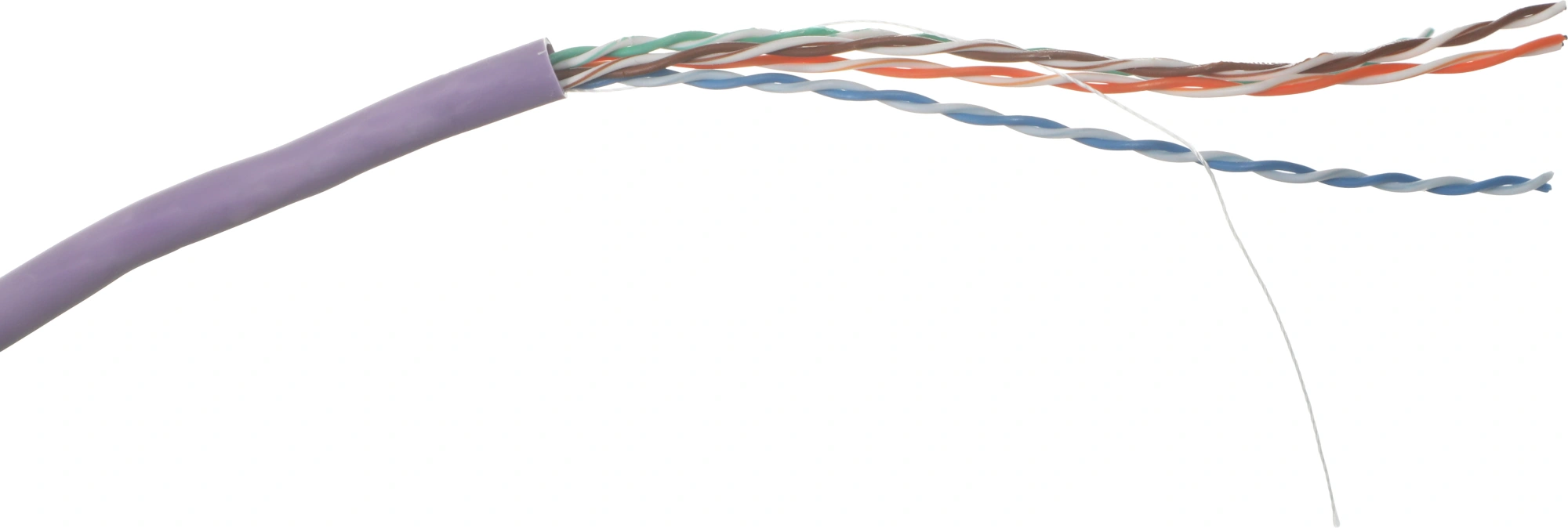 Кабель информационный Lanmaster TWT-5EUTP-NGLS кат.5E UTP 4 пары 24AWG PVC внутренний 305м фиолетовый