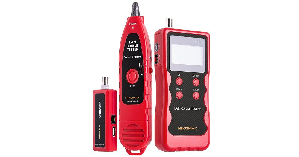 NMC-TED400TR - Кабельный тестер NIKOMAX с LCD дисплеем, UTP/STP, RJ45, RJ12, RJ11, BNC, USB, с функцией измерения длины и трассировкой кабелей