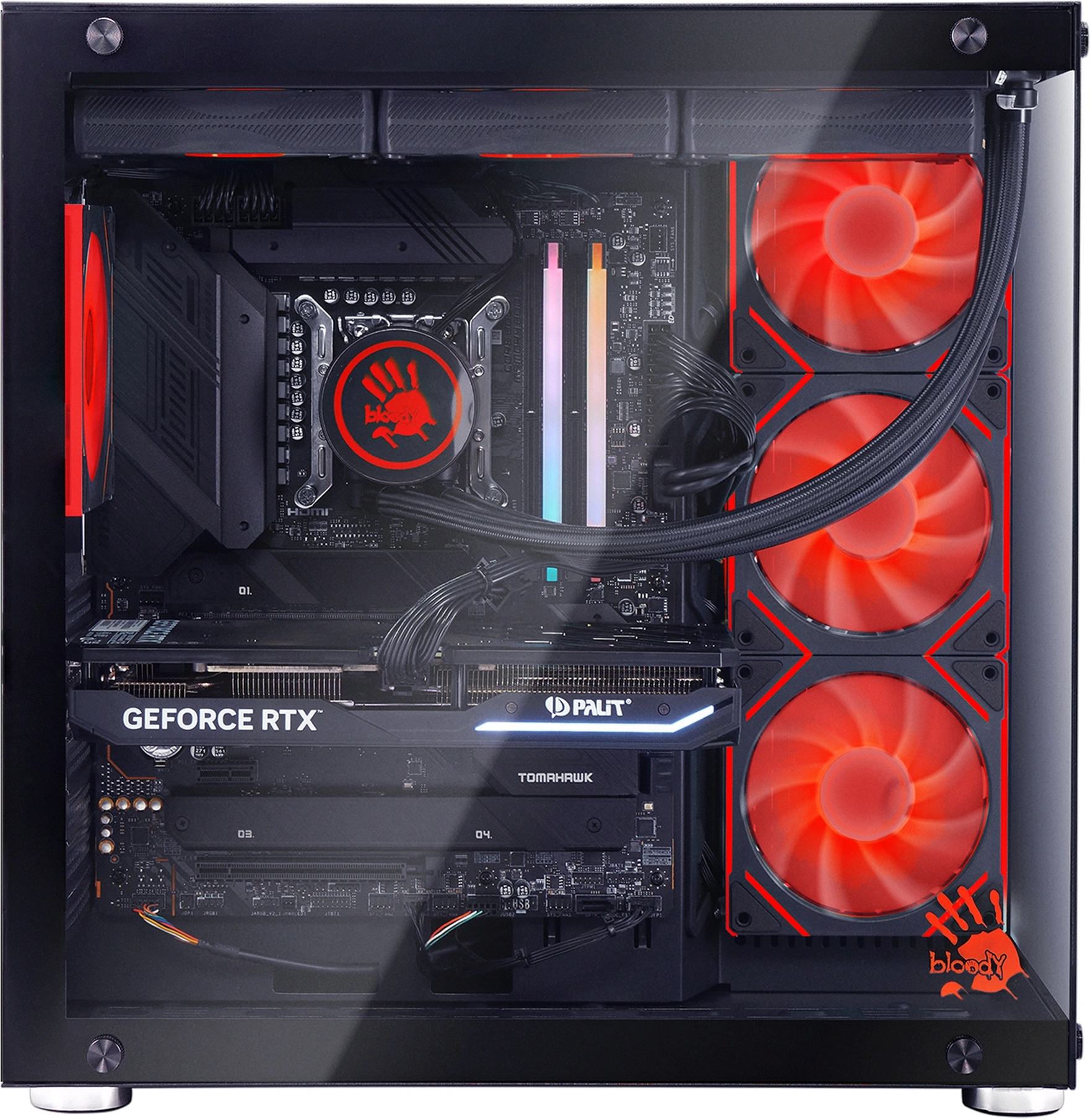 ПК Bloody BD-PC CZ79C3 MT i5 14600KF (3.5) 32Gb SSD1Tb RTX5070 12Gb Windows 11 Home 64 2.5xGbitEth WiFi BT 850W черный (RUS) (2129071)
