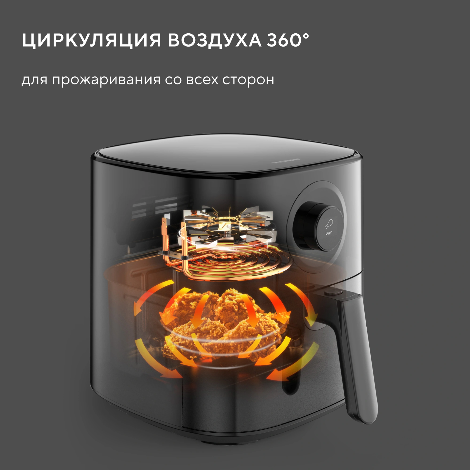 Аэрогриль Hyundai HYF-5003 1500Вт черный/черный