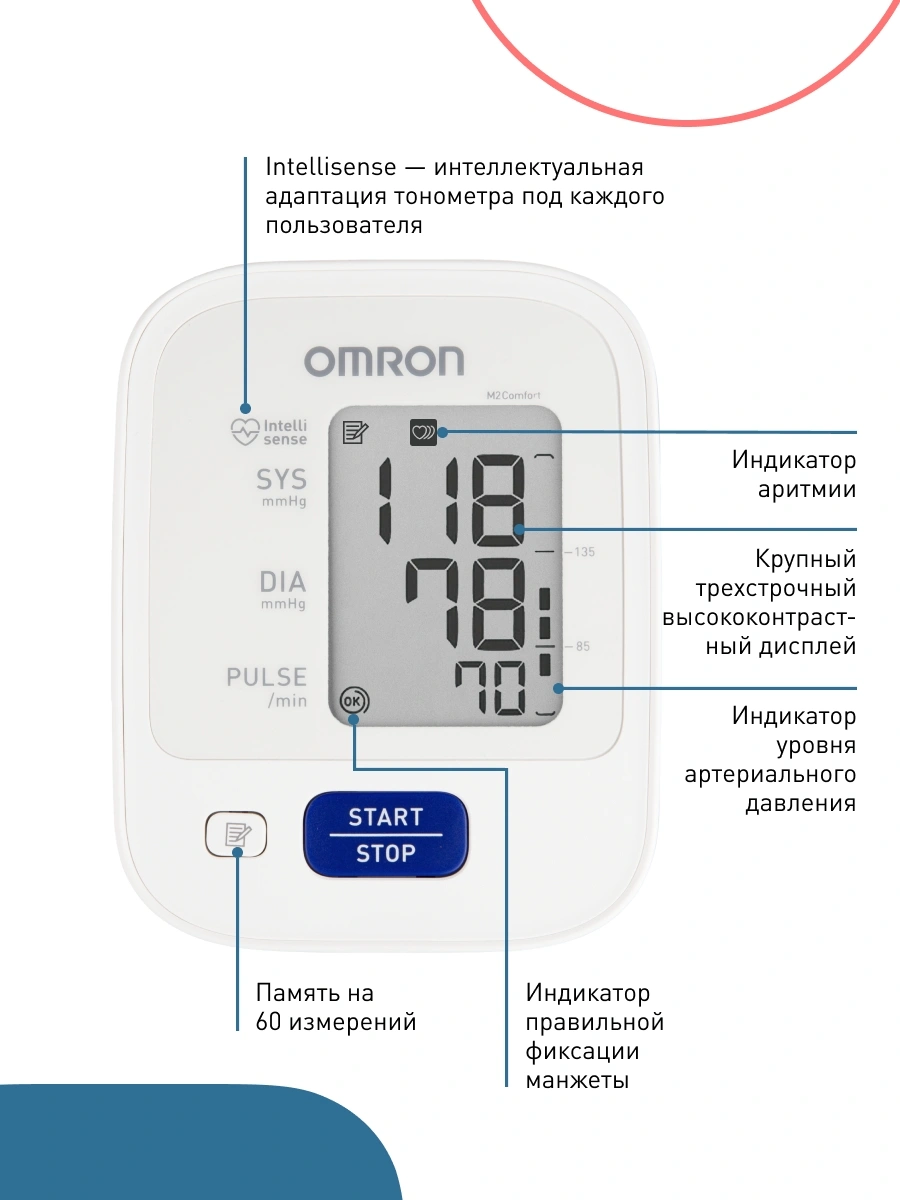 Тонометр автоматический Omron M2 Comfort (ALRU)