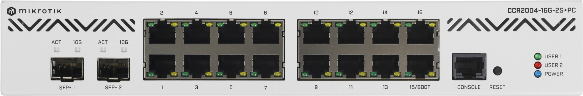 Маршрутизатор MikroTik CCR2004-16G-2S+PC 10/100/1000BASE-TX/SFP/SFP+ белый