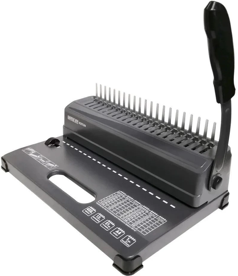 Переплетчик Office Kit B2112N A4/перф.12л.сшив/макс.450л./пластик.пруж. (4.5-51мм)