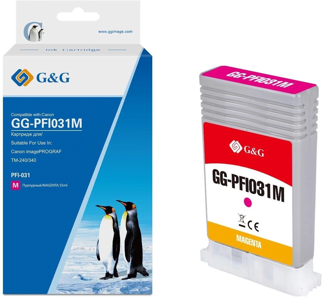 Картридж струйный G&G GG-PFI031M PFI-031M пурп.пигм. (55мл) для Canon imagePROGRAF TM-240/340