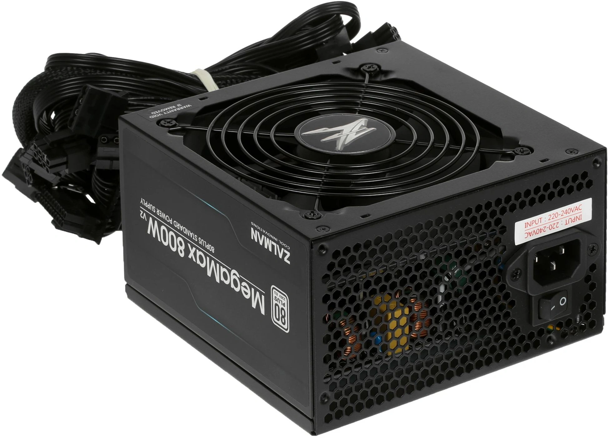 Блок питания Zalman ATX 800W ZM800-TXII V2 80+ (20+4pin) APFC 120mm fan 8xSATA RTL