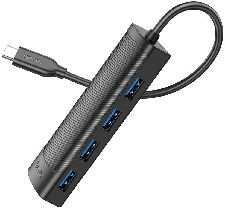 Разветвитель USB-C Hoco HB41 Type-C 4порт. черный