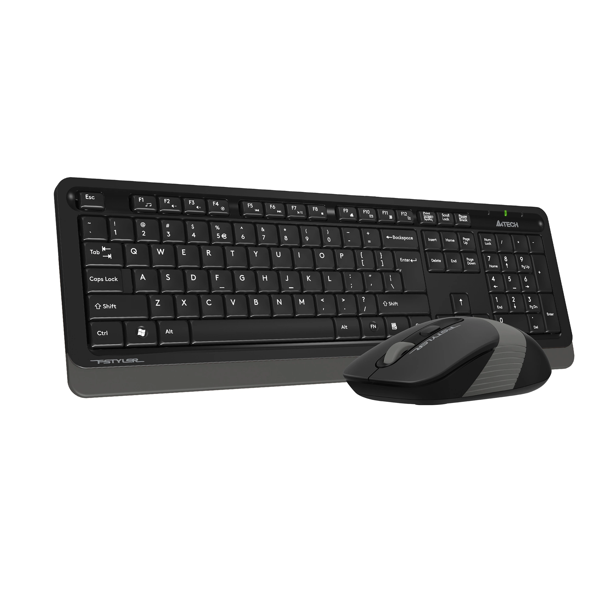 Клавиатура + мышь A4Tech Fstyler FG1010 клав:черный/серый мышь:черный/серый USB беспроводная Multimedia (FG1010 GREY)