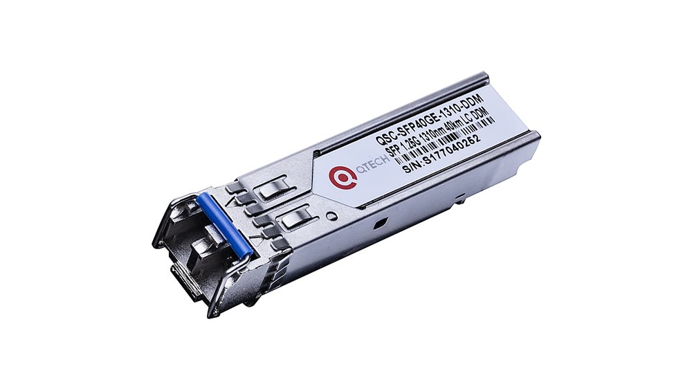 QSC-SFP40GEW-3155-DDM WDM SFP модуль QTECH, 40км, 1,25Гбит/с, Tx=1310/Rx=1550нм, LC, DFB, SM, DDM