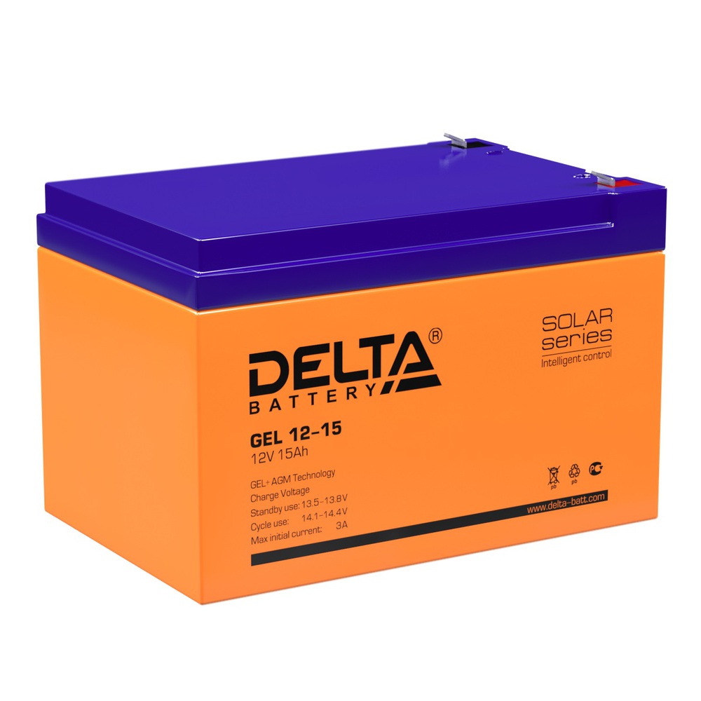 GEL 12-15 - Аккумуляторная батарея Delta (12V / 15Ah)